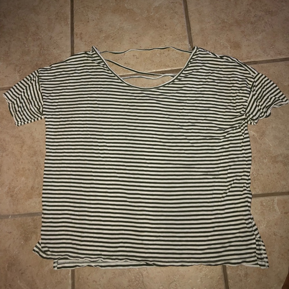 Striped top with back detailing